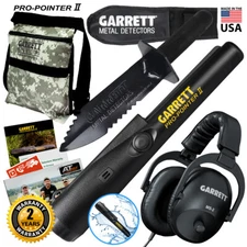 Garrett Pro-Pointer II Detector w/ Edge Digger Camo Finds Pouch and Headphones