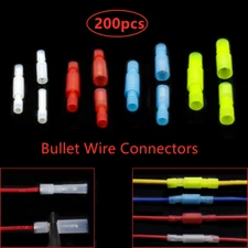 200PCS Insulated Nylon Female&Male Bullet Wire Connectors Crimp Terminal 22-10GA