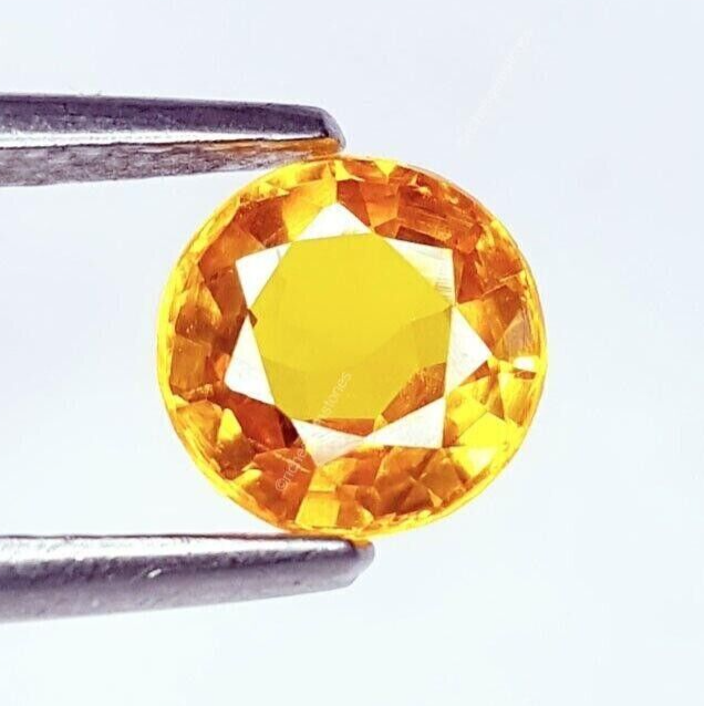 1.52 Carat Certified Natural Yellow Sapphire Loose Gemstone Sri Lankan Round Cut