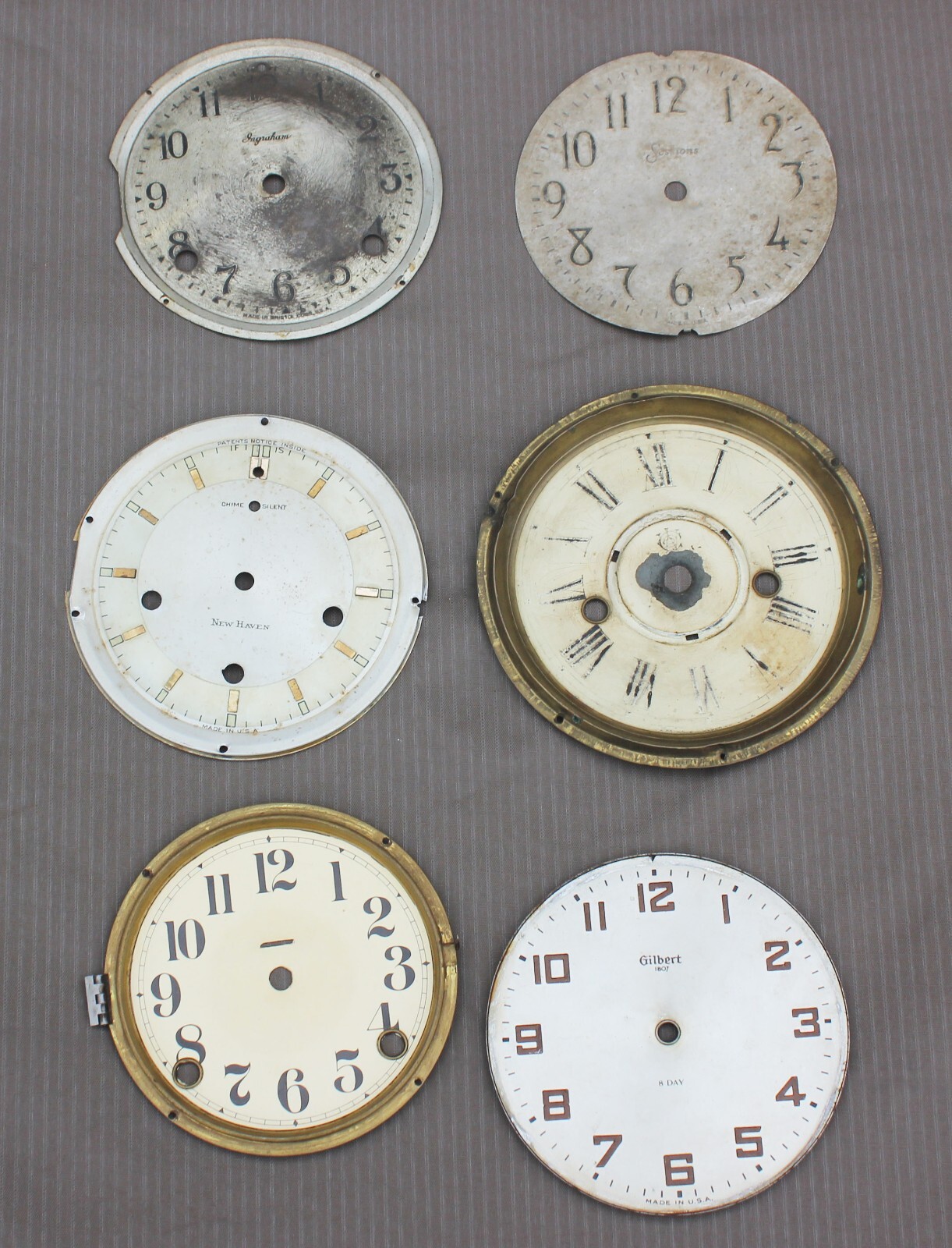 Lot of 6 Vintage Clock Dials Parts eBay