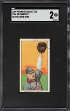 1909-11 T206 Piedmont Ed Konetchy GLOVE ABOVE HEAD SGC 2 GD