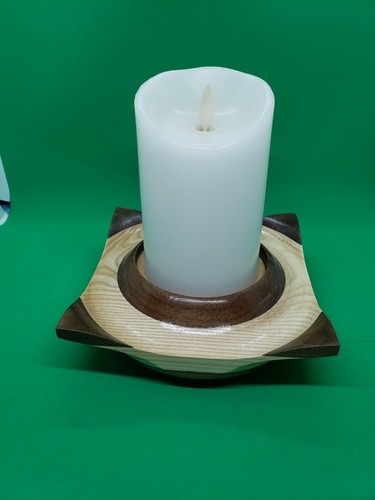 Hardwood Turned Candle Holder Base Floral Arrangement Tabletop Home Decor - Picture 6 of 12