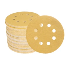 LABLT 100 Pcs 100 Grit 5" 8 Holes Sanding Disc Hook and Loop Flocking Sandpaper