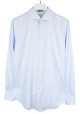 SUITSUPPLY Try On Extra Slim Fit Formal Shirt Men's 44 / 17 1/2 Pistriped Blue