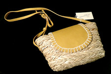 NWT UNIVERSAL THREAD GOODS CO WOVEN RATTAN FAUX LEATHER CROSSBODY BAG-MSRP 30