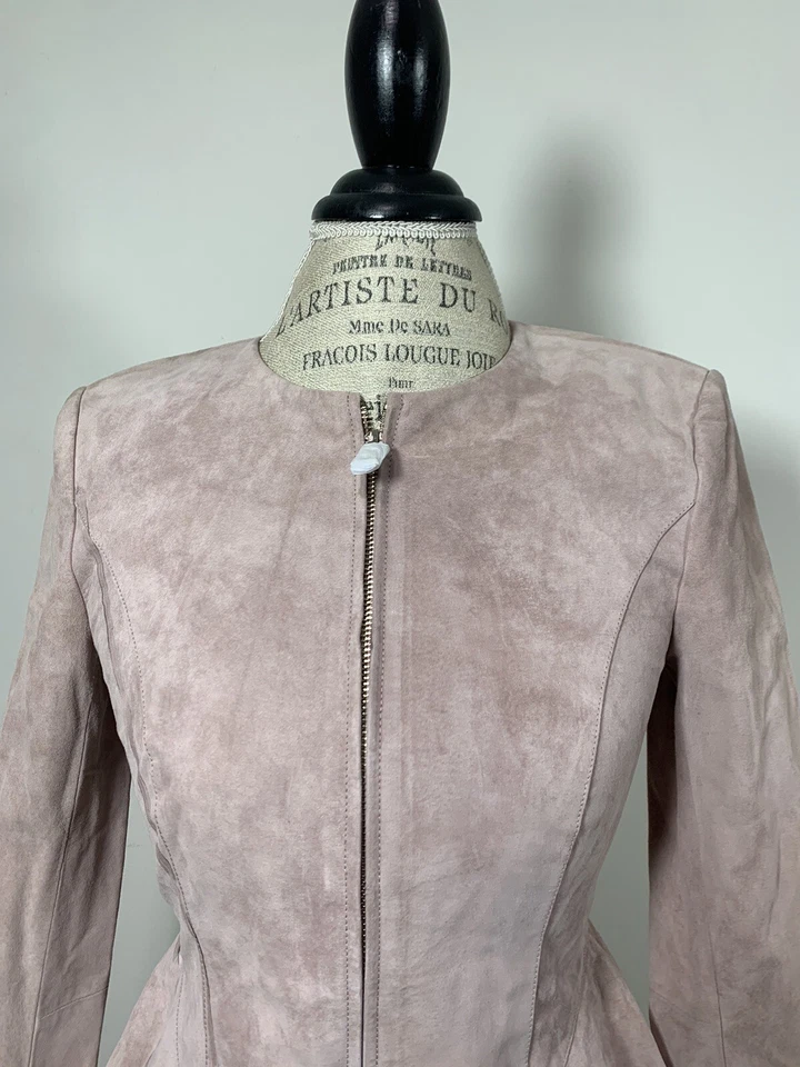 Chaqueta de noche de cuero INTERMIX, rosa, talla - S, $149 Foto 4 de 4