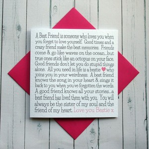 easy birthday card for best friend