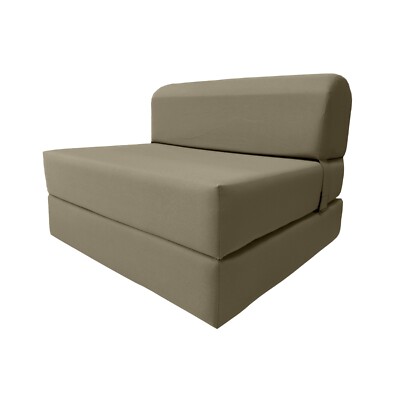 Tan Sleeper Chair Folding Foam Bed, Foldable Sleepover Beds 6 x 36 x 70