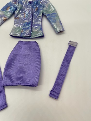 Vintage 1995 BARBIE Fashions Sparkle Pretty Blue and Purple Outfit - Picture 4 of 6