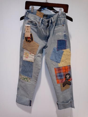Nuovo con etichette Polo Ralph Lauren Donna Avery Boyfriend Jeans Stile  Patchwork | eBay