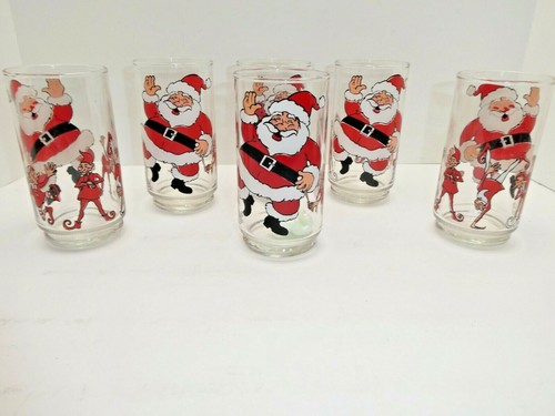 Juego de 6 de colección Santa Claus bailando con vaso para beber elfos - Navidad - 16 oz - Usado en excelente condición - Imagen 2 de 6