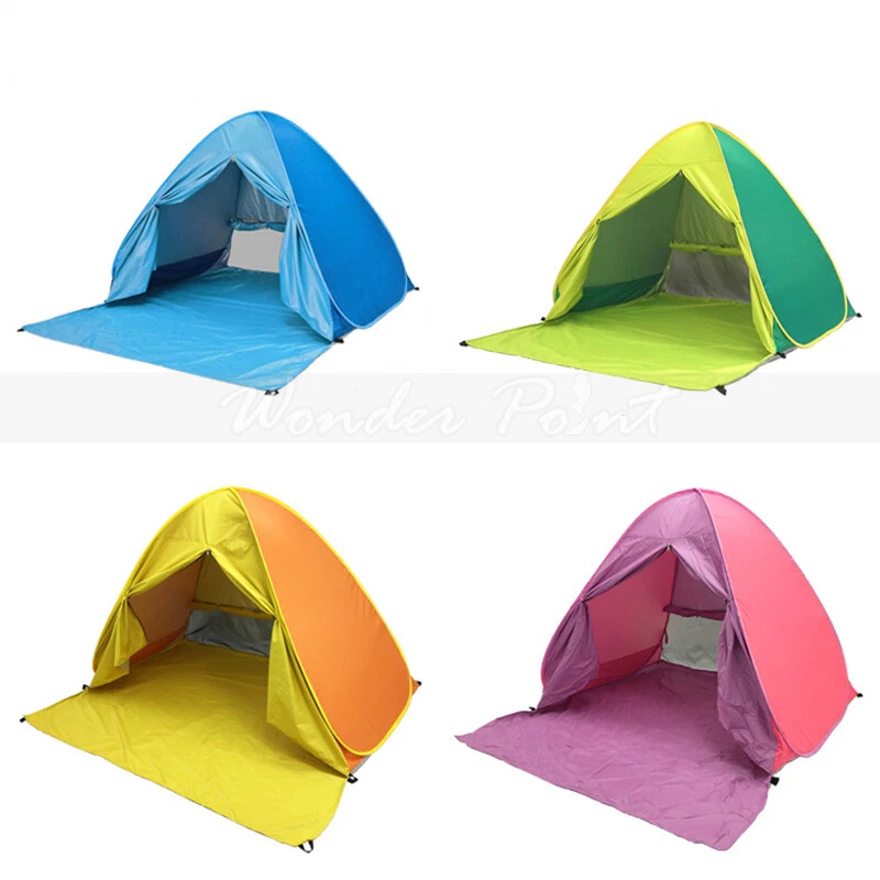 Tienda de playa emergente para 2-3 personas parasol refugio toldo para acampar al aire libre Foto 2 de 4