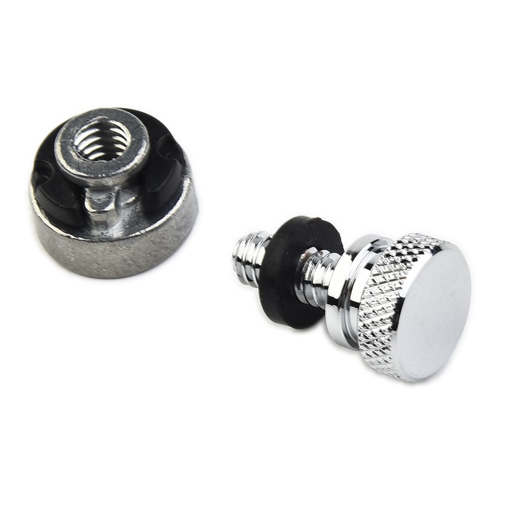 Chrome Knurled Bolt Kit with Silver Nut for Rear Mounting on Street