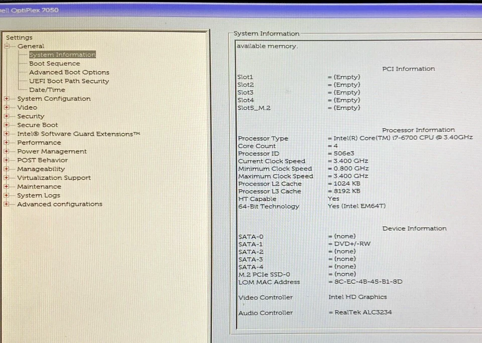 Dell OptiPlex 7050 Tower - i7-6700 3.40GHz - 8GB RAM -256GB SSD (OFFERS WELCOME) - Image 2 of 4