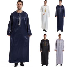 Men Thobe Jubba Thoub Saudi Abaya Muslim Men Robe Dishdasha Arab Men Kaftan Robe