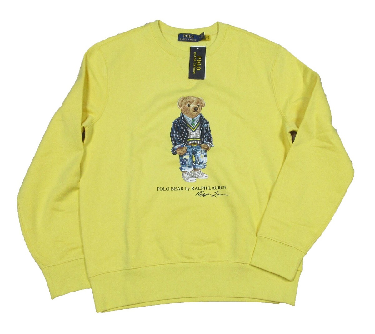 Polo Ralph Lauren Men's Yellow Polo Bear Graphic Fleece