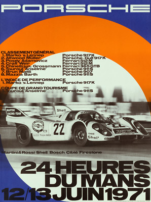 Archives des Affiche Porsche 917 "Cochon Rose" Le Mans 1970 - Agence