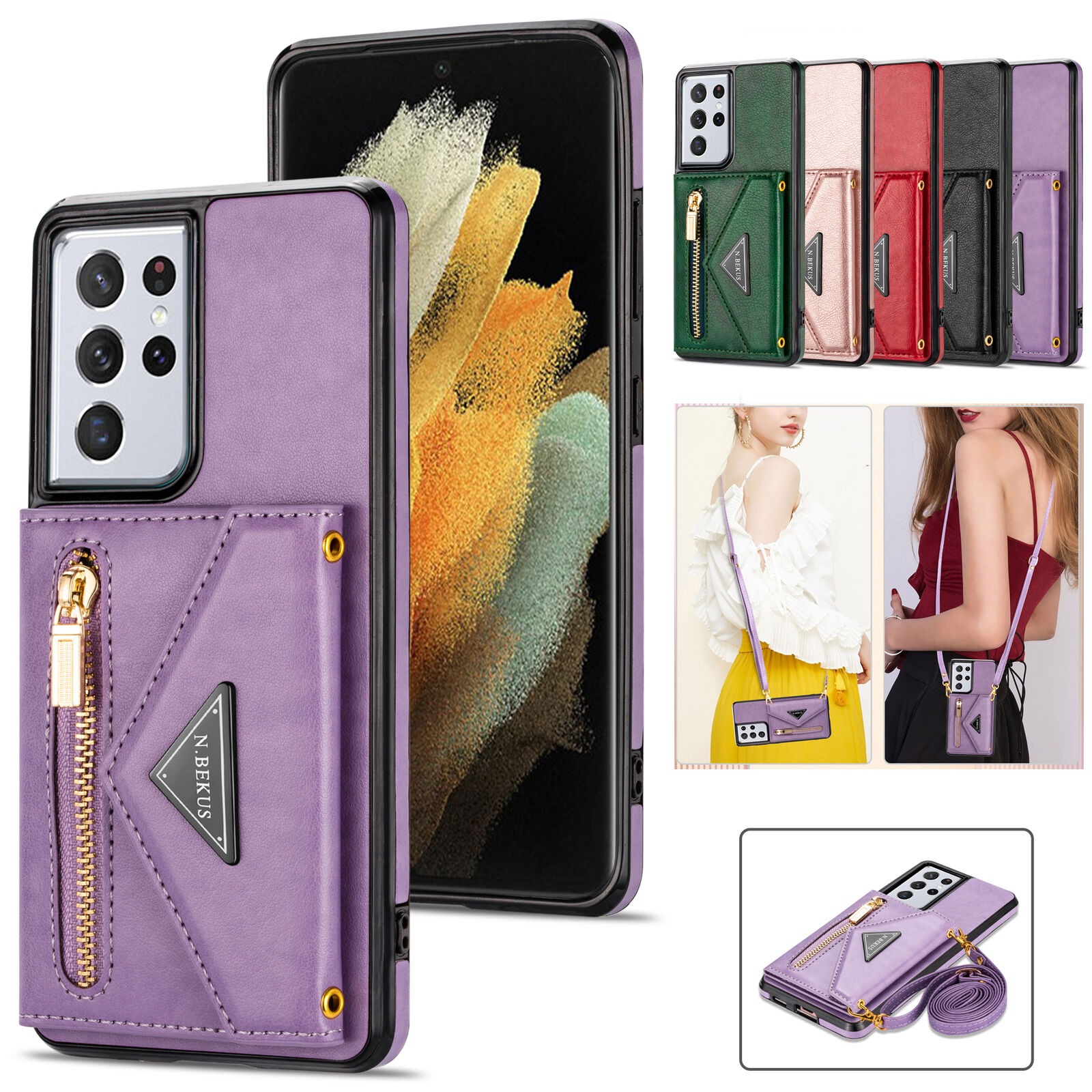 In de genade van Email Verspilling For Samsung Galaxy S23 Ultra S22 Plus Crossbody Bag Wallet Case Shoulder  Strap | eBay