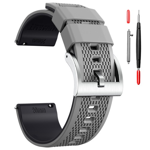 Hemsut Silicone Watch Bands, 18mm 20mm 22mm Quick Release Rubber Watch Strap - Picture 21 of 62