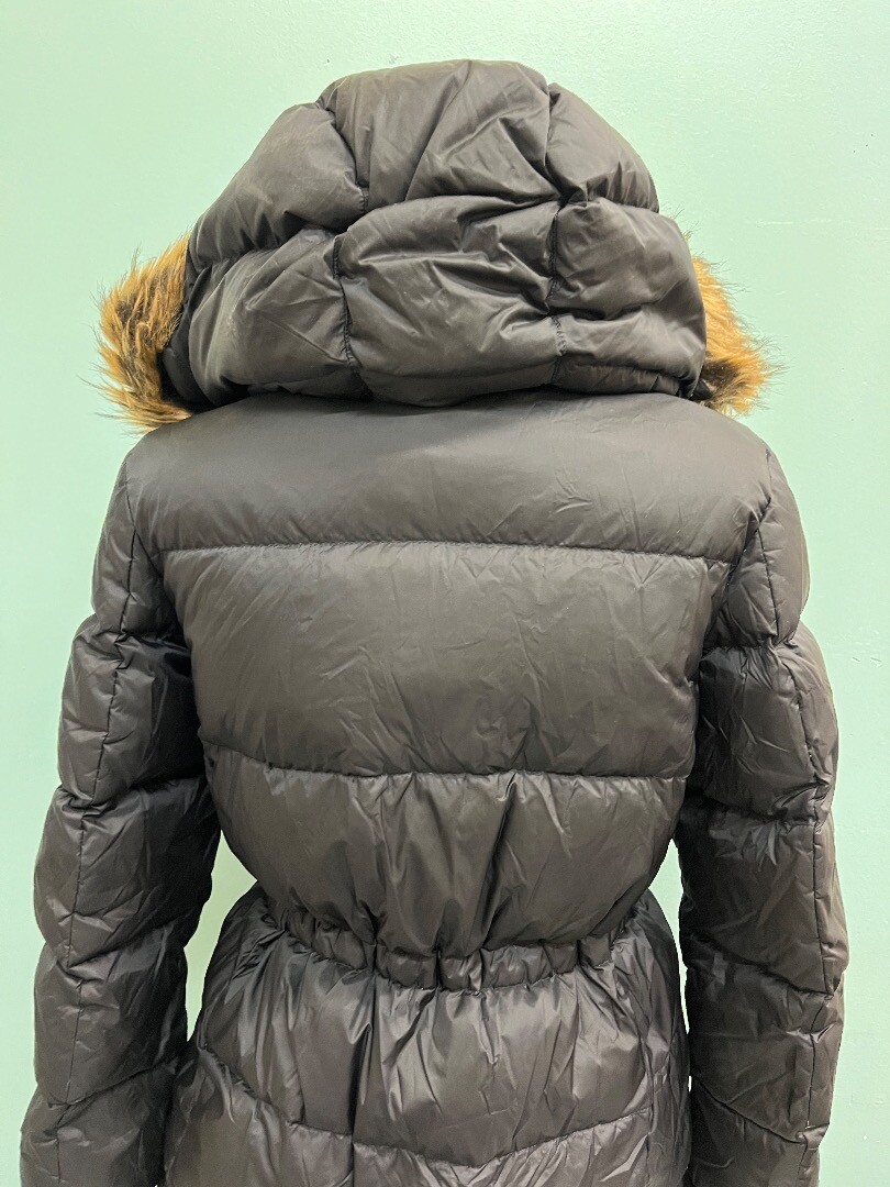 POLO RALPH LAUREN Ladies Black Quilted Jacket with Faux Fur Hood Size