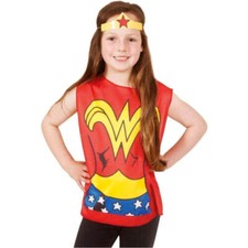 WONDERWOMAN SHIRT KINDER Karneval Fasching Party Superheld Kostüm 3-6 J. Mädchen