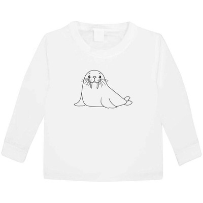 ''Süßes Walross'' Kinder / Kinder Langarm Baumwolle T-Shirts (KL051525)