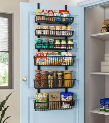 Mefirt Over The Door Pantry Organizer, Pantry Organization and Storage, 6-Tie...