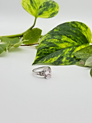 Rosa Kunzit mit weißem Zirkon in 925 Sterling Silber Handarbeit aus AFG