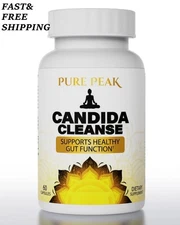 NEW Pure Peak Candida Cleanse-Boost Gut&Colon Health - 60 Caps - for Men & Women