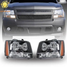 For 2007-10 11 12 13 2014 Chevy Avalanche/Suburban/Tahoe Pair Headlights Halogen