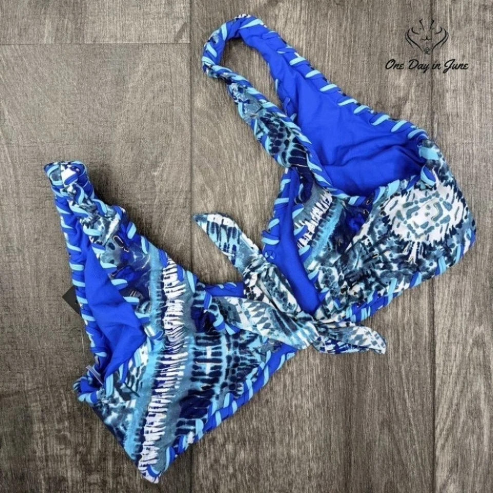 Top de bikini geométrico Ambrielle talla L Foto 2 de 2