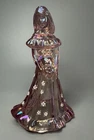 Fenton Glass Bridesmaid Iridescent Pink Figurine Hand Painted Artist Signed