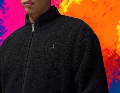 $140 Men s Nike Jordan Flight High-Pile Fleece Jacket  Black FV7448-010 Size XXL