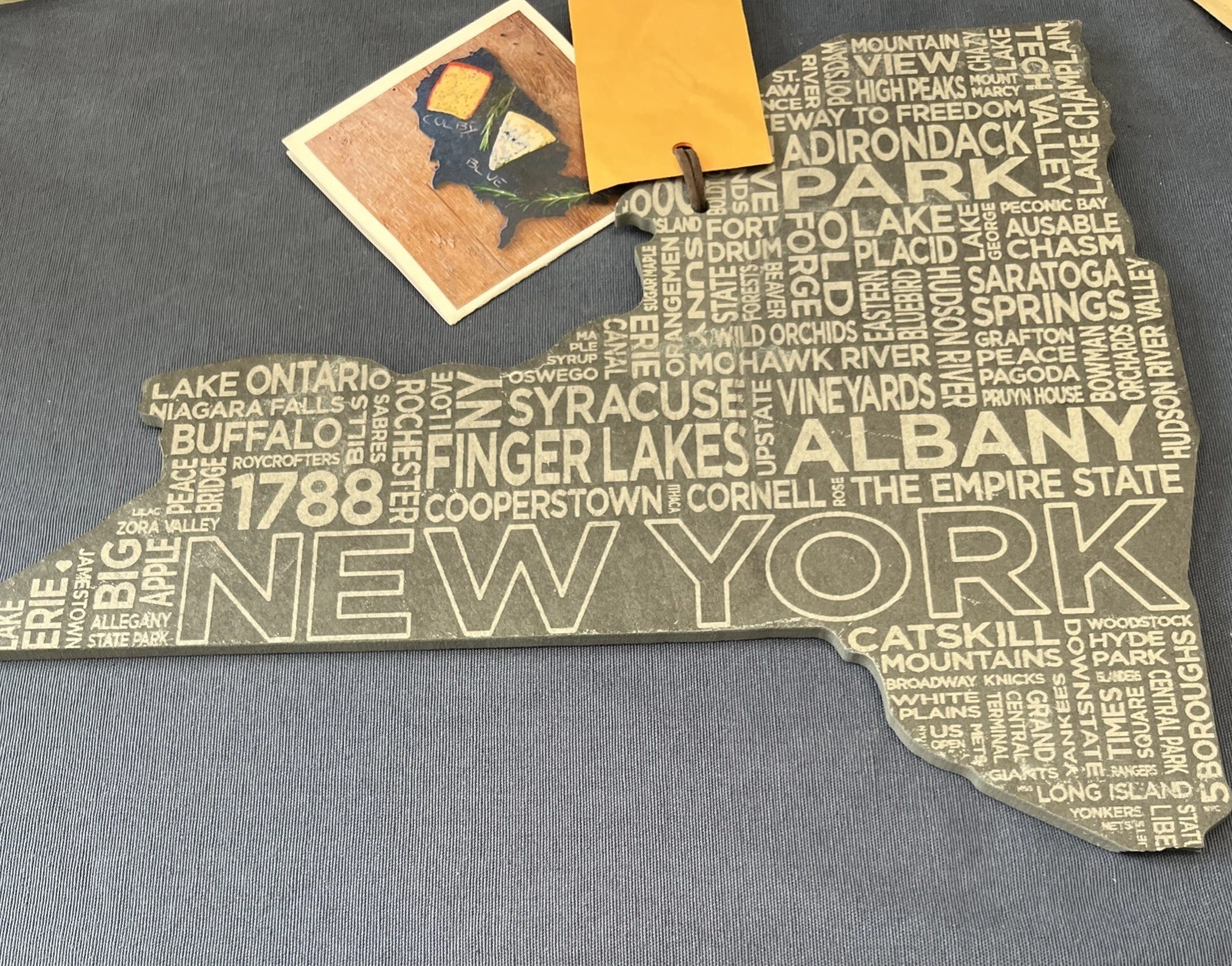 Sparq Home Slate Cheese Board, New York Silhouette, 13” x 11.25”