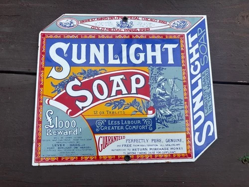 Ande Rooney Sunlight Soap Porcelain Enameled Advertisement Sign Vintage rare VTG