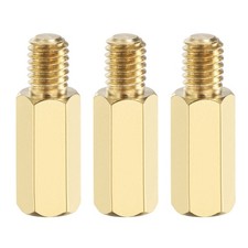 3 Pcs Male to Female Thread Spacer Screws M6 x 20mm + 8mm Brass Hex Standoff