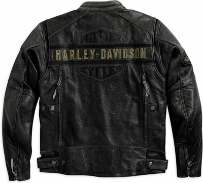 Harley-Davidson Men's Passing Link Triple Vent Biker Jacket Real