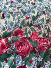 DDR (N)Ostalgie kleinerer Dederon-Beutel hellblau m. 🌸, gebr.