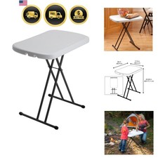 Laptop Table TV Tray Folding Adjustable 26 Inch White Granite Portable Desk