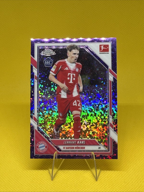 2025-2026 Topps Chrome Bundesliga Autographs Lennart Karl RC /75 #LK Purple Wave