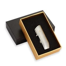 Windproof Metal Torch Cigar Lighter 3 Jet Flame Punch Refillable Gas for Galiner