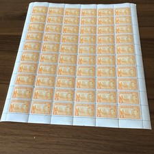Full Sheet of 60 Stamps of St.Helena 1d Orange. Mint Never Hinged .OG! KGVI.