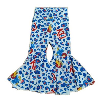 Toddler Girls KU Kansas University Print Frill Leggings 2T/3T Handmade Stretchy
