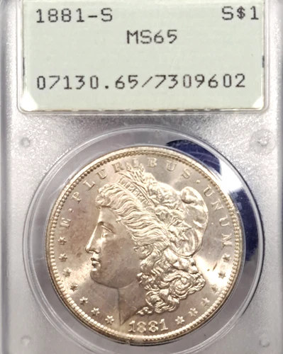1881-S Morgan Silver Dollar PCGS MS65 OGH RATTLER   Awesome Detail !     #P229