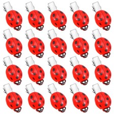 20 Pcs Ladybug Hair Clips Fun Animal for Teen Girls Women Cute red