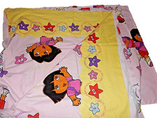 1K WOW LN DORA the EXPLORER Jersey Knit Twin Flat Bed Sheet Fabric 