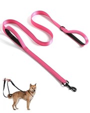 5Ft Heavy Duty Reflective Dog Leash with 2 Padded Handles for Medium Large Dogs
