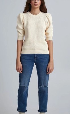 B.young (Danish brand) Women's Ivory Seed Stitch Knit Sweater in Cream Sz S