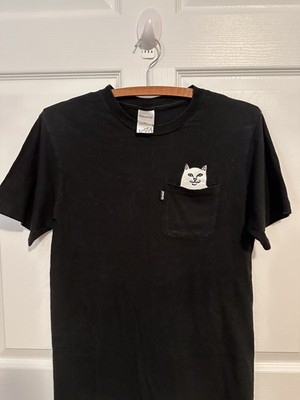 Black Short Sleeve Silly Kitty Novelty T-Shirt Small. Unisex.