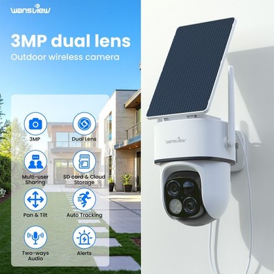 Wansview Solar Kamera FUNK ÜBERWACHUNGSKAMERA Outdoor WLAN WIFI IP CAMERA AUßEN
